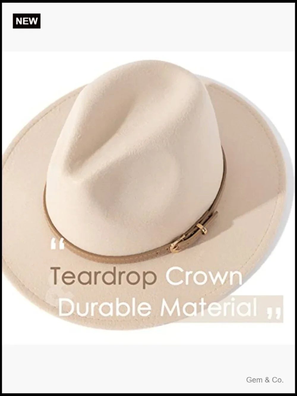 Classic Felt Fedora Wide Brim Hat with Belt Buckle